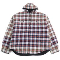 Excellent condition BALENCIAGA 23SS BLEACHED PLAID HOODED SHIRT 