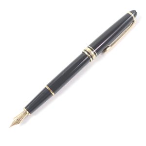양품 □ MONTBLANC 몽블랑 마이스터스튁 클래식 펜촉 14K EF 니브 캡식 만년필 블랙 골드 서독제 남성