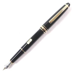 品相極佳的MONTBLANCMeisterstück Classic 14K EF 尖白星鋼筆，黑色和金色筆身，帶筆盒，德國製造。
