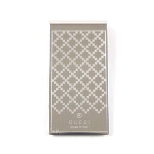 GUCCI Diamante Logo Bill Clip/Money Clip, Silver, Made in Italy, Men's