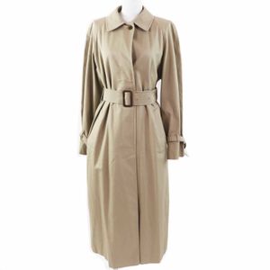 Excellent condition Aquascutum women's cotton plaid Color long-sleeved trench coat, beige, size 3F, made in England. Authentic.