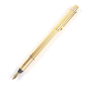 극미품 □ Cartier 까르띠에 빈티지 팬테일 펜촉 18K F 니브 마스트 드 까르띠에 캡식 만년필 골드 실버 케이스 첨부 프랑스제 맨즈 레이디스 희소!