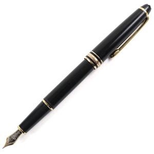 品相極佳的MONTBLANCMeisterstück Classic 14K EF 尖鋼筆，筆尖刻有白色星形標誌，黑色和金色，西德製造，男女皆宜。