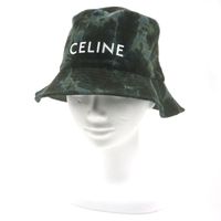 CELINE Corduroy tie-dye logo hat Bucket hat cotton Green Celine | Accessories | Authentic Celine 2au5b24q Corduroy  main image 4