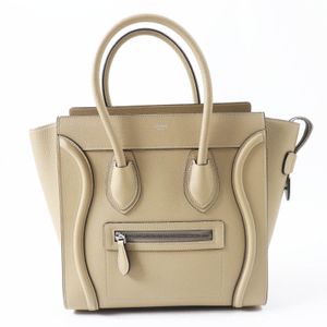 CELINE 18979 Luggage Micro Shopper 手提包，沙色小牛皮材質，附防塵袋，義大利製造，女士款，原價：¥462,000