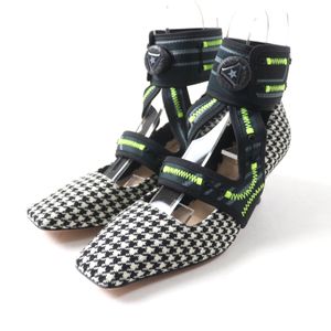 成色极佳 ★ Christian Dior 克丽丝汀·迪奥 Roger Vivier Christian Dior Roger Vivier Dior 62-22 Trekking Strap Houndstooth Square Toe Pumps Multi Size 37 Made in Italy Women's Original Price: ¥193,000