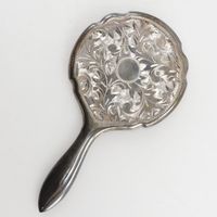 復古銀色手鏡/粉盒（二手）