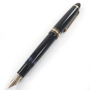 극미품 □ MONTBLANC 몽블랑 마이스터스튁 146 펜촉 14K F 니브 캡식 만년필 블랙 케이스 첨부 독일제 맨즈