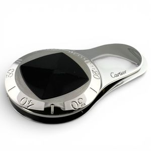 Excellent condition Cartier Pasha Seatimer stainless steel onyx watch with engraved logo and silver money clip. Swiss made. Men's.
