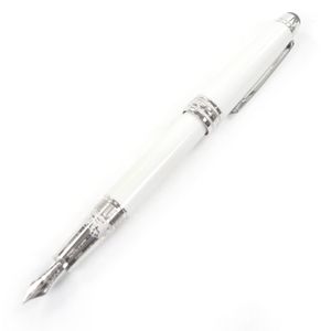 극미품 □ MONTBLANC 몽블랑 마이스터스튁 145 트리뷰트 투 더 몽블랑 펜촉 18K M니브 캡식 만년필 화이트 독일제 맨즈
