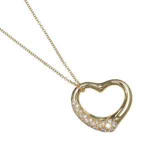 蒂芙尼 (Tiffany & Co.) 18K黄金镶钻心形项链，约7.86克，女士款 [二手]