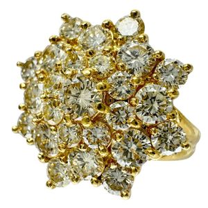 11.5호 다이아몬드 2.05ct 링・반지 K18 골드 7.2g 레이디스 【중고】