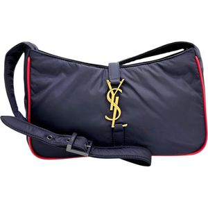 SAINT LAURENT/산로랑 733294 선카세트 숄더백 나일론 네이비/골드 쇠장식 레이디스[중고]