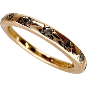 7호 agete/아가트 다이아몬드 0.11ct 링・반지 K18PG 핑크 골드 3.4 g 레이디스 【중고】