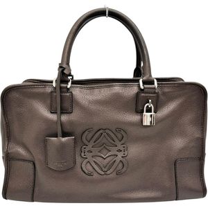 LOEWE/ 로에베 아마소나 36 미니 보스톤 가방 핸드백 가죽 청동 / 실버 브래킷 여성 [중고]