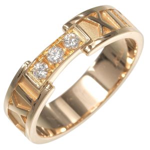 蒂芙尼 Atlas 戒指，14 号，18k 玫瑰金镶钻，约 5.27 克，女士款 [二手]