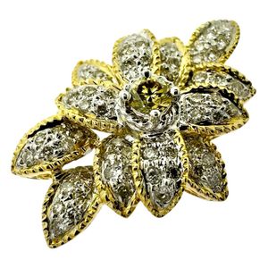 천연 옐로우 다이아몬드 0.18ct 다이아몬드 합계 0.65ct 펜던트 top K18 골드/K18WG 화이트 골드 6.4 g 레이디스 【중고】