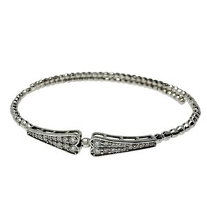 미러 볼 프리 사이즈 다이아몬드 팔찌 K18WG 화이트 골드 / 분석 완료 4.1g 15.5cm 여성 【중고】