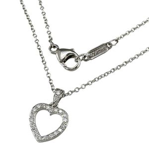 TIFFANY&Co./티파니 메트로 하트 다이아몬드 목걸이 Pt950 플래티넘 3.0g 42.0cm 레이디스 【중고】