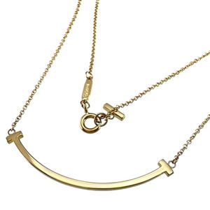 TIFFANY&Co./티파니 목걸이 T 스마일 스몰 K18YG 옐로우 골드 3.0g 40.5/45cm 레이디스 【중고】
