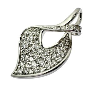 다이아몬드 총 1.00ct 펜던트 top K18WG 화이트 골드 5.1g 레이디스 【중고】