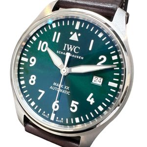 IWC/ 인터내셔널 워치 컴퍼니 IW328205 마크 XX 파일럿 워치 시계 스테인레스 스틸 / 가죽 자동 감기 / 오토마 그린 문자판 / ブラウン 가죽 벨트 남성