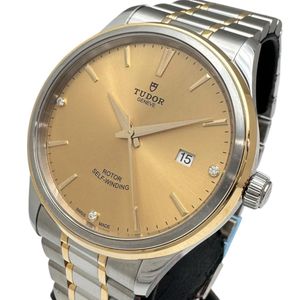 TUDOR/튜더/튜들 12703 상자/보관 스타일 다이어 3 P 손목시계 스테인리스 스틸 자동 감기/오토마 I번(2003년) 샴페인 문자판/실버×골드 콤비 컬러 벨트 맨즈[중고]