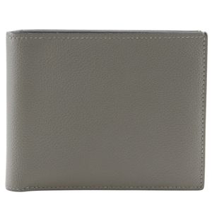 Pre-owned Hermès MC2 Copernicus bifold billfold in calfskin, 2022, gray, U-open, men's.