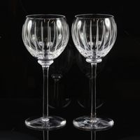 Pre-owned Hermès Fanfare wine glasses x 2