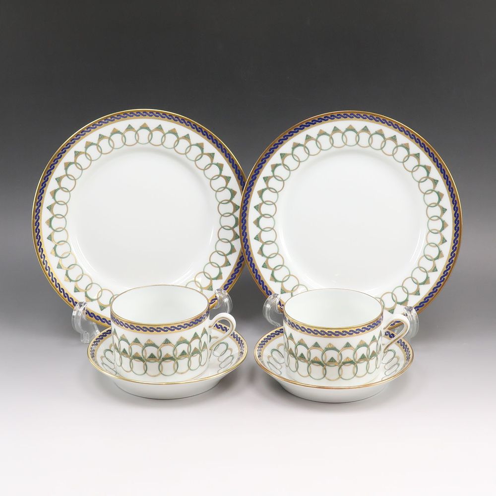 二手 Richard Ginori Medici 戒指圖案餐具：杯子、碟子和Platex 2