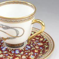 헤르메스 HERMES 슈발드리안 식기 컵 & 접시 Cheval durian 여성 【미사용】