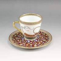 헤르메스 HERMES 슈발드리안 식기 컵 & 접시 Cheval durian 여성 【미사용】