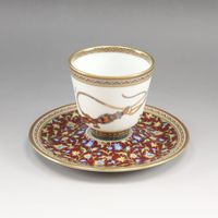 헤르메스 HERMES 슈발드리안 식기 컵 & 접시 Cheval durian 여성 【미사용】