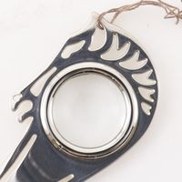 二手愛馬仕馬形書籤，書籤/書籤放大鏡，金屬，銀色，馬形書籤