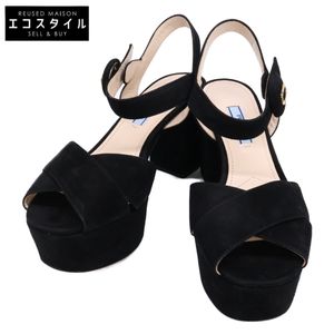 Prada [近全新] 95537 1XP985 麂皮厚底凉鞋，尺码 37 1/2 [二手]