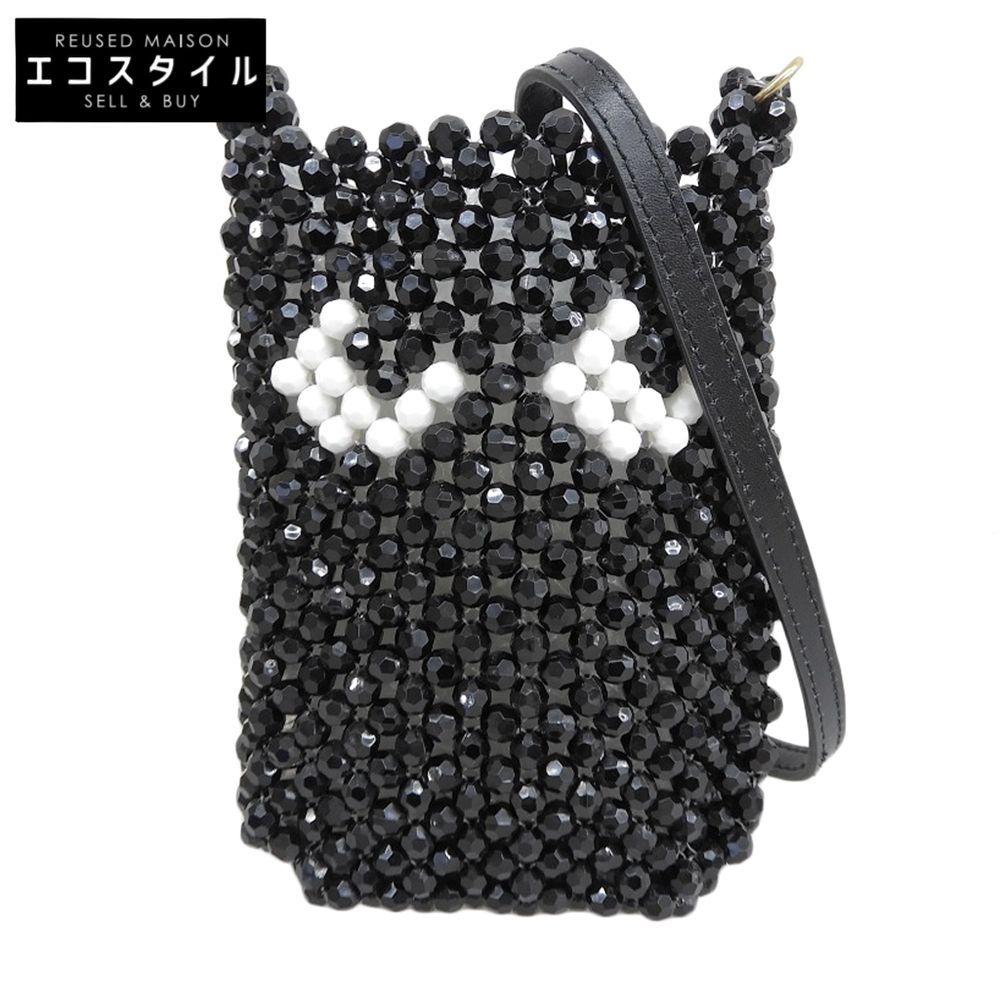 アニヤ ハインドマーチ 美品 ビーズ Eyes Pouch on Strap ショルダー 