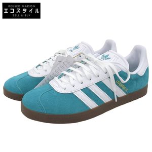 二手 adidas Gazelle 利物浦足球俱乐部运动鞋，男款绿色和白色，美国尺码 7 (25cm)，JR4159。