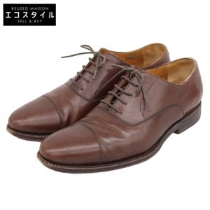 二手 Jalan Sriwijaya 男士棕色直头皮鞋，41ブラウン(98861)