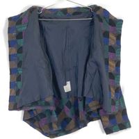 Jiu Purple Multicolor Round Color Short Coat, Size 40 (Pre-owned)