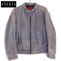 Hugo Boss Blue Gradation Calfskin Single Rider Jacket, Size S (Pre-owned)