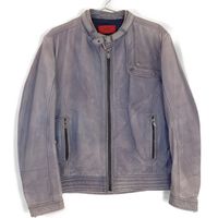 Hugo Boss Blue Gradation Calfskin Single Rider Jacket, Size S (Pre-owned)