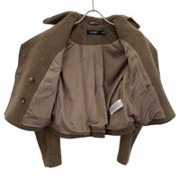 Lauren Ralph Lauren Brown Double-Breasted Herringbone Coat 00 [Pre-owned]