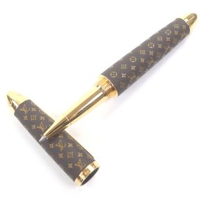 미품 □ LOUIS VUITTON 루이비통 GI1175 롤러 볼펜・독 레더 모노그램 ブラウン 골드 맨즈 현행품 정가 170,500엔