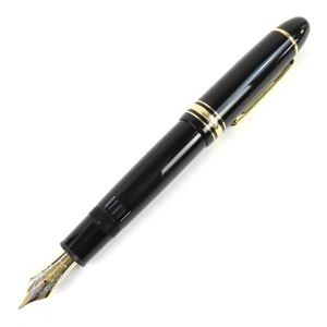 미품 △ MONTBLANC 몽블랑 마이스터스튁 149 Pix 펜촉 18K M 니브 화이트 스타 만년필 블랙 골드 상자・케이스 첨부 독일제 맨즈