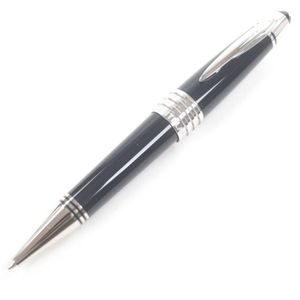 극미품 □ MONTBLANC 몽블랑 111046 그레이트 캐릭터즈 존・F・케네디 스페셜 에디션 2014년 특별 생산품 볼펜 네이비 실버 상자・케이스 첨부 독일제 남성 필기 확인 완료