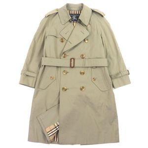 Burberry 復古款 100% 純棉風衣，搭配 Nova 格紋襯裡，虹彩光澤，尺寸 88 (160cm)，適合男士商務穿著