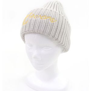 LOUIS VUITTONM7817A 针织帽，成色极佳，饰有 LV 小鸟和 LV 标志刺绣。浅灰色和黄色针织帽，S 码。附带原装盒。正品，意大利制造。男士款。