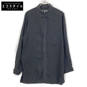 Y's for Men Black Cellulose Lawn Shirt with Double Stitch 2 [Pre-owned]