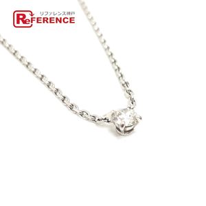 CARTIER Chain Necklace Jewelry K18WG Love Support 1P Diamond D0.25ct Necklace
