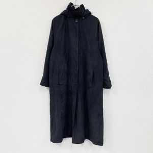 Used LONDON FOG long trench coat with concealed placket, black, size 12